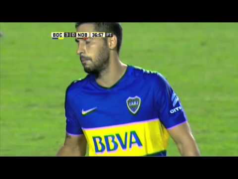 Gol de Silva. Boca 3 - Newell's 0. Fecha 4. Primera División 2016.