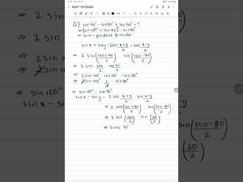 Q) Find the value of (sin 40 deg - sin 80 deg + sin 160 deg)