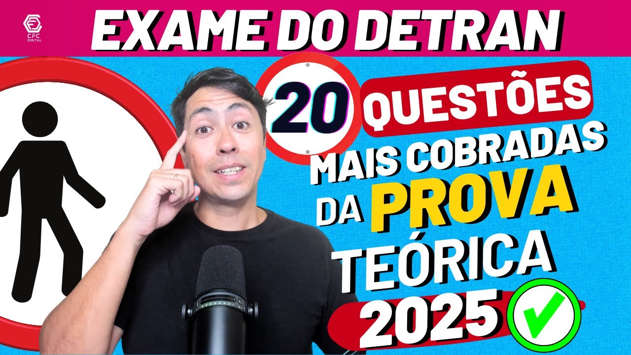 Prova Teórica do Detran 2025 – 20 QUESTÕES BEM COBRADAS DE LEGISLAÇÃO DE TRÂNSITO CTB 2025