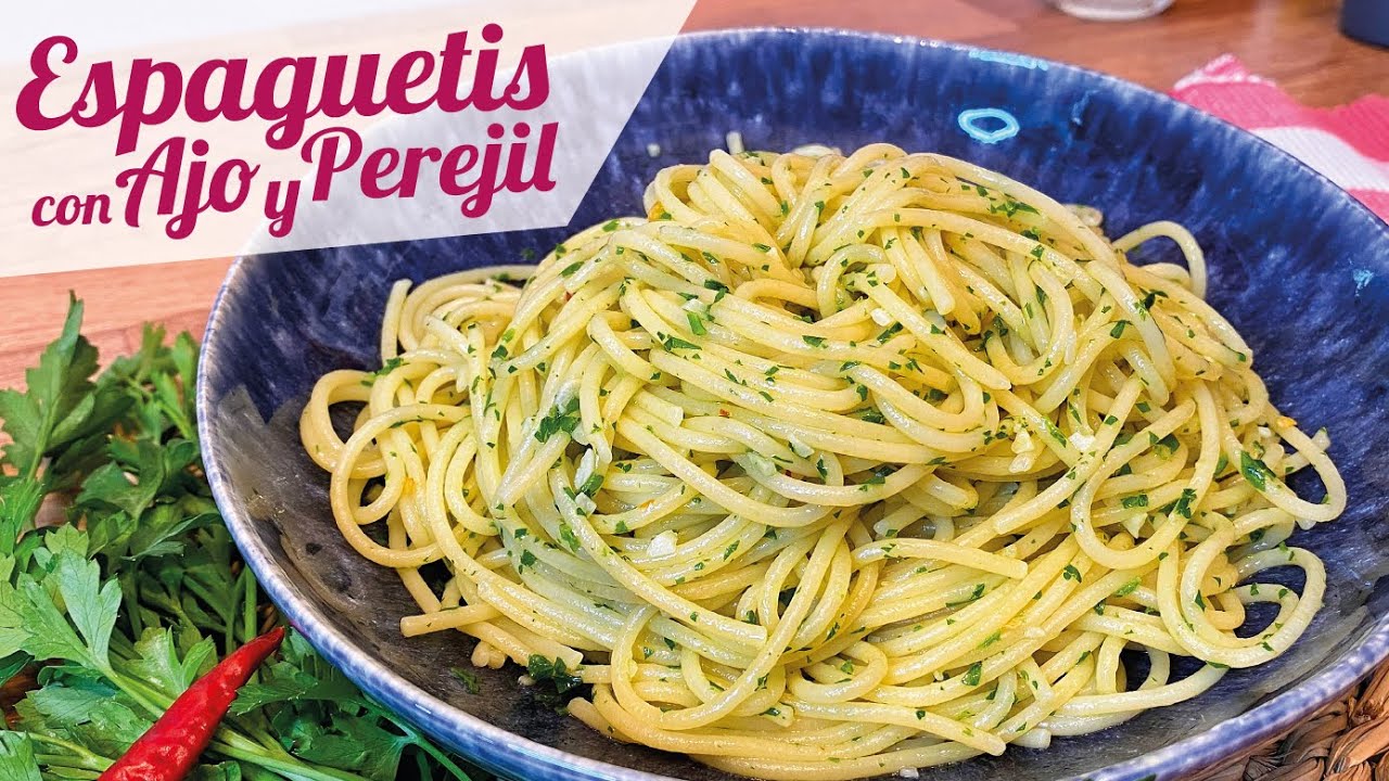 Watch ESPAGUETIS CON AJO Y PEREJIL 🧄 Receta de pasta fácil y rápida Now ESPAGUETIS CON AJO Y PEREJIL 🧄 Receta de pasta fácil y rápida