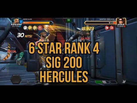 6 Star Rank 4 Sig 200 Hercules Takes down Winter Soldier in 32 Hits. NO BOOSTS! MCOC
