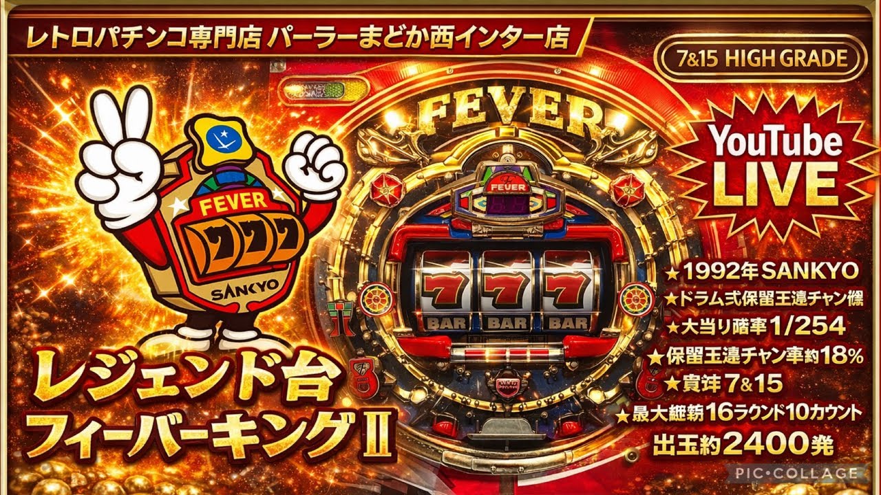 【パチンコライブ】伝説の保留玉連チャン機フィーバーキングII1992年SANKYO【完全ホビー家パチンコライブ】 #パチンコライブ #フィーバーキングII #ライブ配信