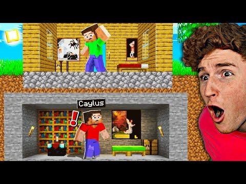 I Built A SECRET BASE Under Little Brothers House.. (Minecraft)