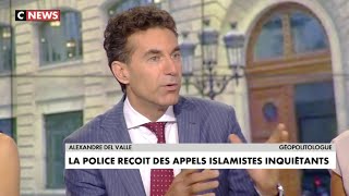 Del Valle sur #CNEWS : Menaces islamistes envers la police et Offensive turque contre les Kurdes