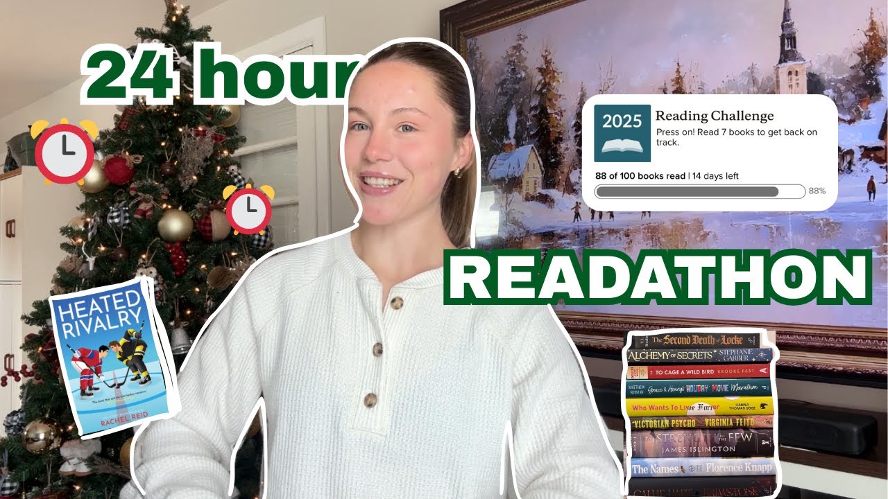 attempting to finish my 2025 reading goal by doing a 24 hour readathon ⏰📖⭐️
