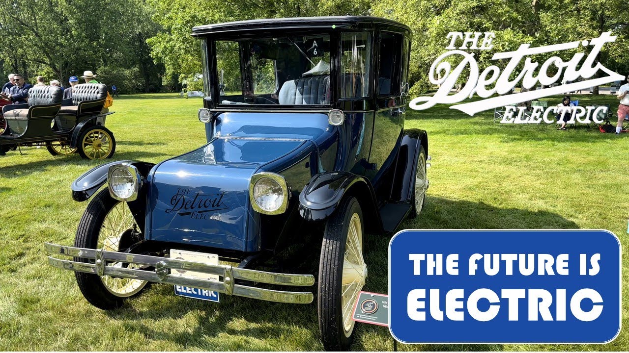 1925 Detroit Electric antique electric car on a ride with Mike the Car Geek