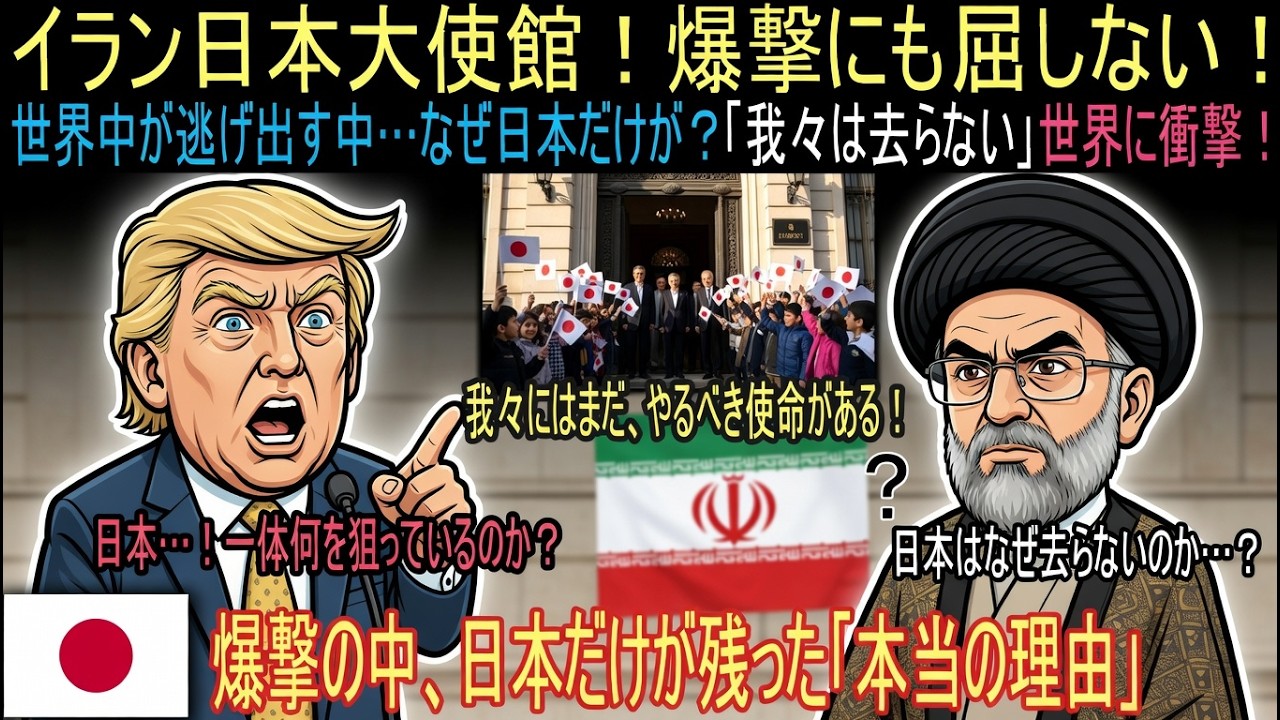 【海外の反応】「全世界が逃げ出した。日本だけが残った」爆撃で宿舎を失っても12人で耐えた日本の外交官、イランが驚愕した理由！｜海外感動ストーリー｜AI物語