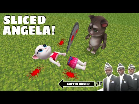 Who Sliced Talking Tom And Angela in Minecraft - Coffin Meme