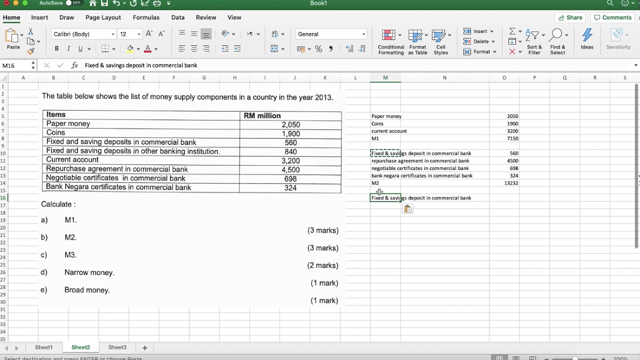 Tutorial Answer for Money Supply