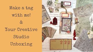 Making a collaged tag from Your Creative Studio September box - and unboxing!