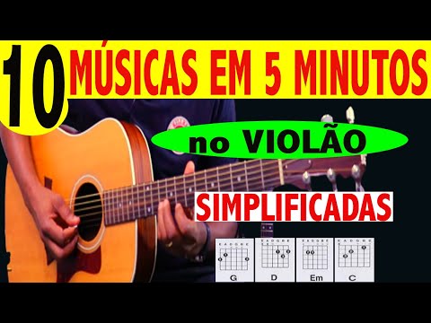 ✅APRENDA VIOLAO 🎸Aprenda 10 MÚSICAS FÁCEIS para Tocar no CHURRASCO💥  Em 5 MINUTOS! [SIMPLIFICADAS]