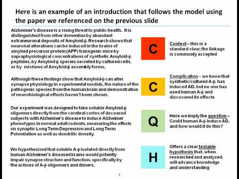 A 10-15 minute scientific presentation, Part 1: Introduction