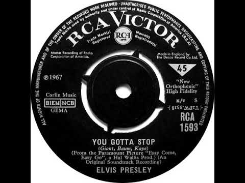 UK New Entry 1967 (130a) Elvis Presley - You Gotta Stop
