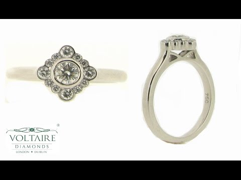 ER 2225 - Rubover Antique Cluster Style Engagement Ring