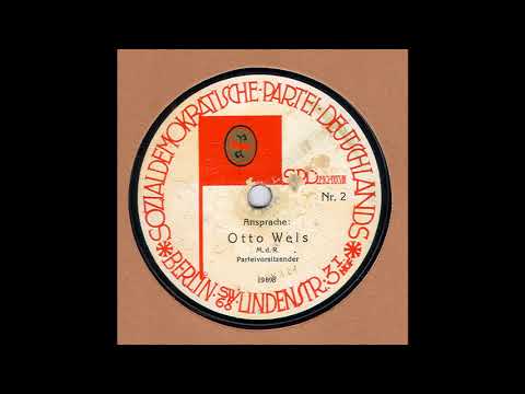 Ansprache Otto Wels (SPD) zur Reichstagswahl 1928