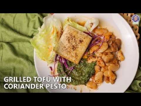 Grilled Tofu with Coriander Pesto