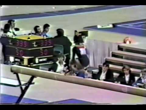 9th T CAN Cathy Giancaspro BB - 1985 World Gymnastics Championships 9.625