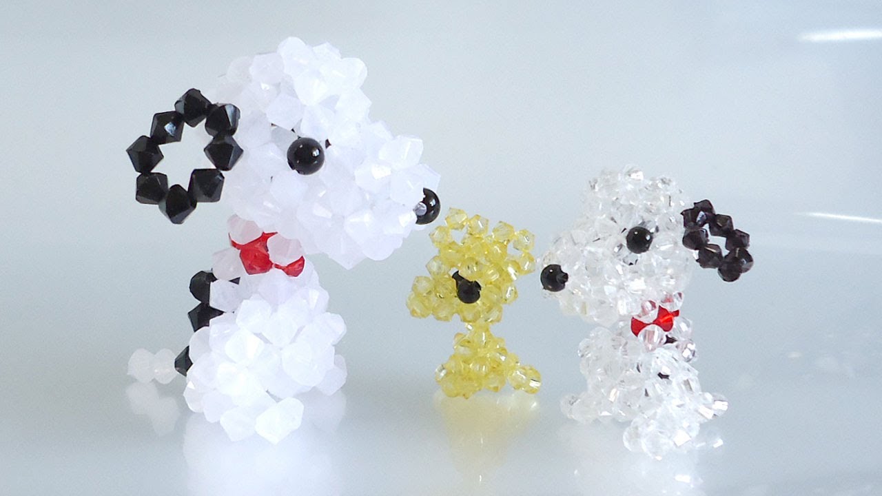 スヌーピーの作り方 Snoopy, How to make beaded 【わんこビーズ r152】