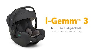 Baby-Autositz JOIE i-Gemm 3 i-Size 40 bis 85 cm, entspricht der Gruppe 0+ -  taupe meliert (pebble), Babyartikel