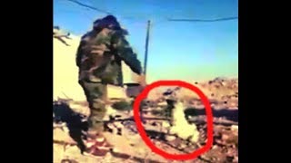 Syrian Army burns dog alive