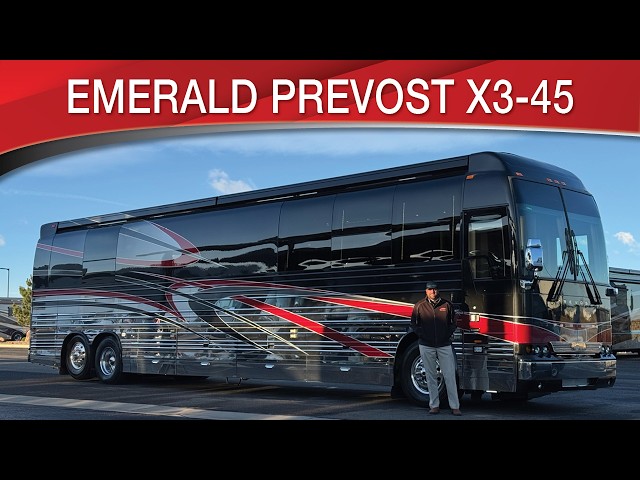 Preview image of Emerald Luxury Coaches Prevost X3-45 Double Slide Custom Bus Conversion youtube video
