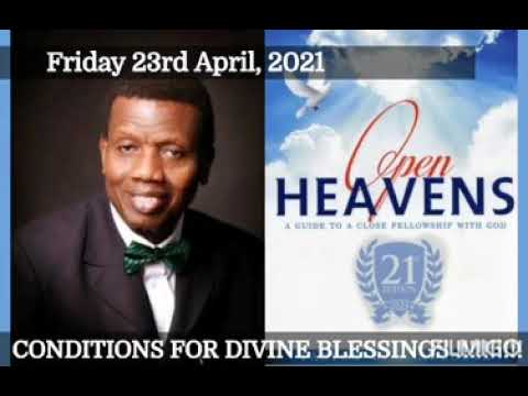Open Heavens Friday 23rd April, 2021