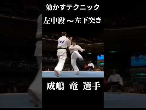 左中段〜左突き 使い手 成嶋 竜 選手 #karate #shorts