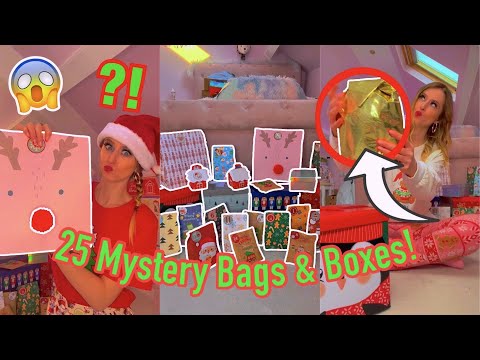 [ASMR] OPENING 25 MYSTERY ADVENT CALENDAR BOXES & BAGS!!😱🎁✨⁉️ *INSANE FINDS!🤤* | Rhia Official♡