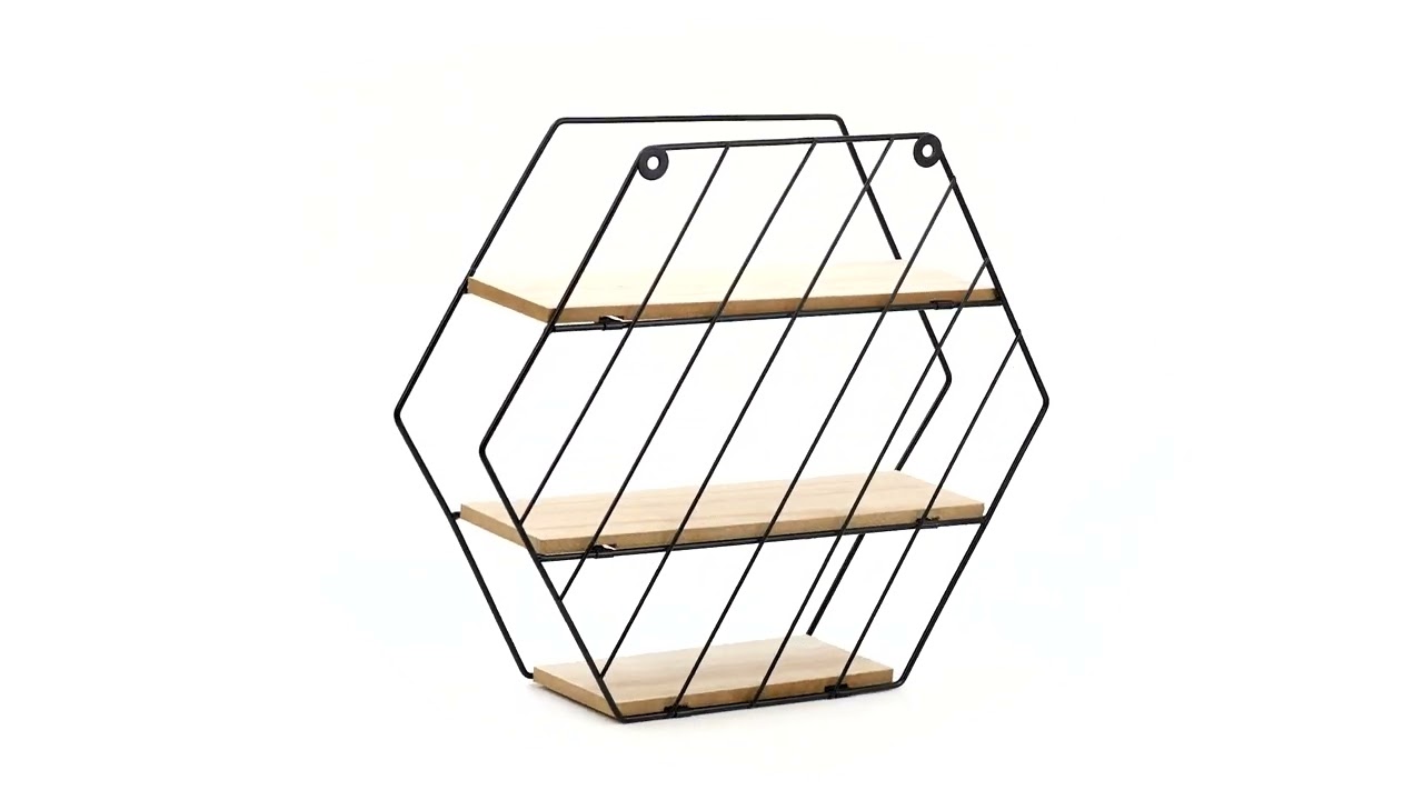 Modern Shelf of Metal Wire and Wood Perfect for Storaging Small Items