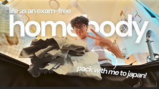 🏠 homebody vlog: life as a student with no exams — pack with me for japan + spring cleaning
