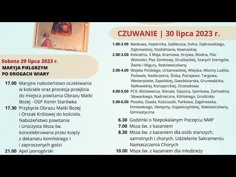 Nawiedzenie obrazu MB Fara Konin 29 30 07 2023 r