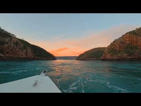 Powerboat ride through Horizontal Falls at sunset