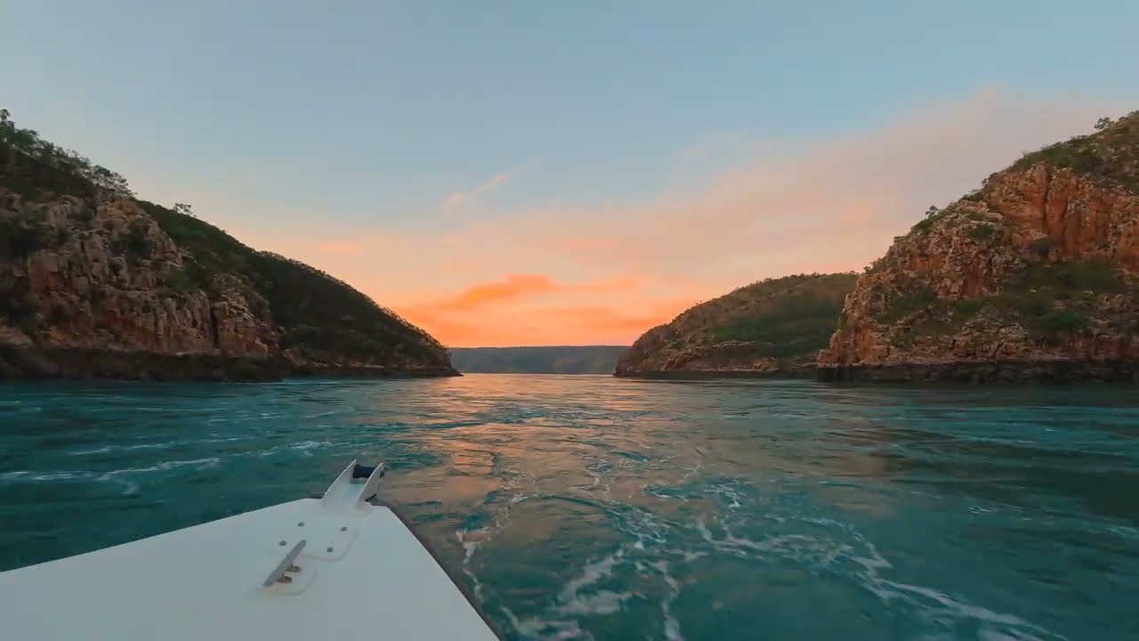 Powerboat ride through Horizontal Falls at sunset