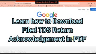 How to download filed TDS return acknowledgement | Know RRR number of TDS return