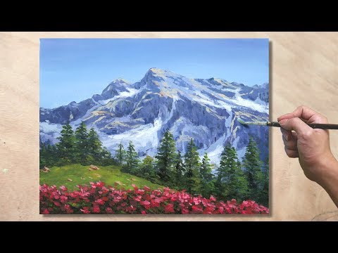 How to Paint Mountain Landscape / Acrylic Painting