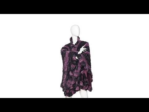 Adrienne Landau Faux Fur Ruffle Angel Wrap with 2 Pockets