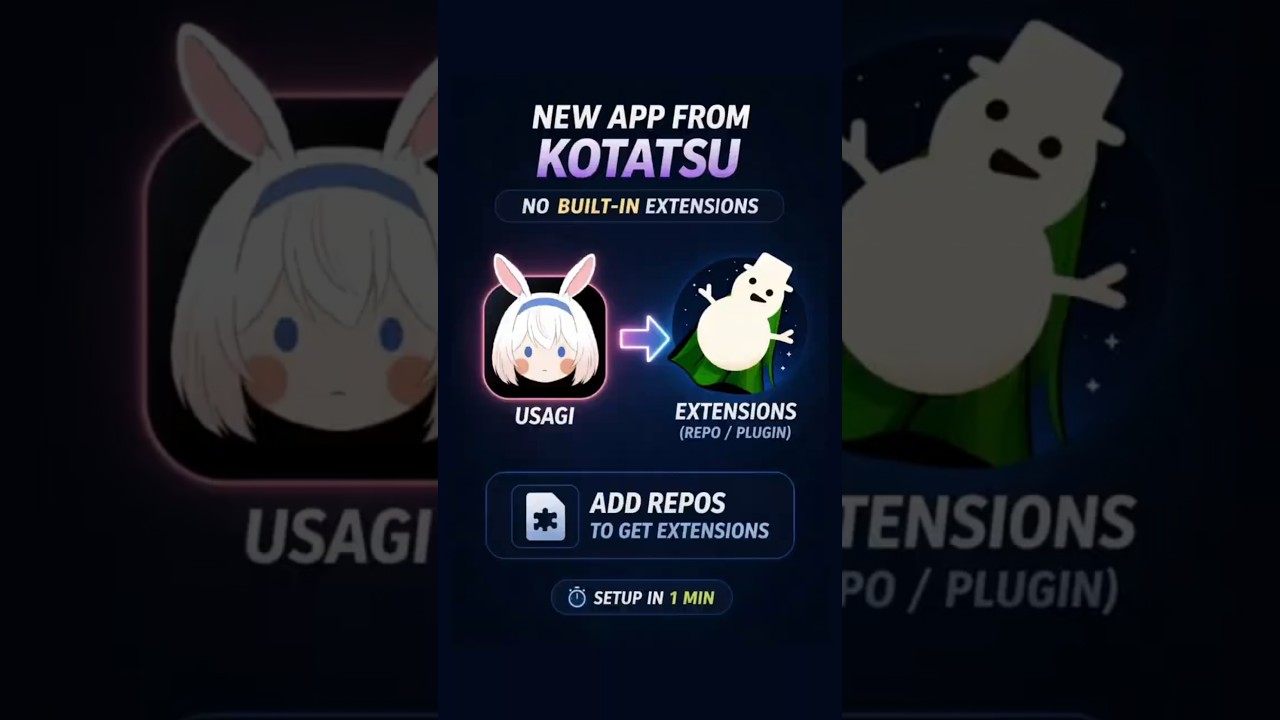 Usagi App Tutorial | Setup + Add Extensions in 1 Min | by Kotatsu Devs #kotatsu
