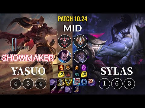 DWG Showmaker Yasuo vs Sylas Mid - KR Patch 10.24