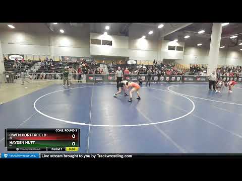 102 Lbs Cons. Round 3 - Hayden Hutt, IA Vs Owen Porterfield, IN C1d1
