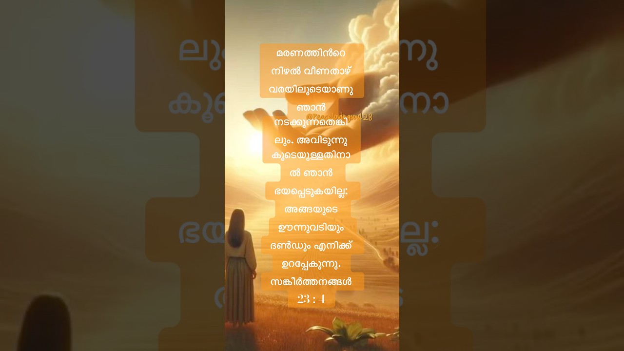 ✨Psalm  23 : 4✨✨സങ്കീര്‍ത്തനങ്ങള്‍ 23 : 4✨