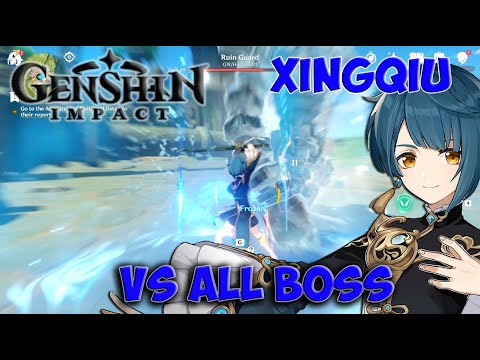 XINGQIU GAMEPLAY VS ALL BOSS GENSHIN IMPACT