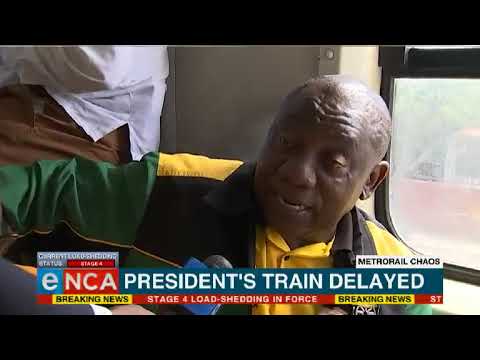 Ramaphosa stuck on a Metrorail train