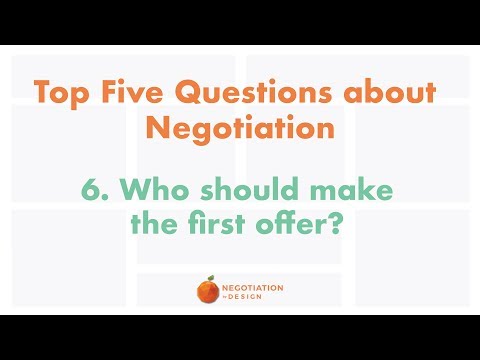 Who should make the first offer?/Negotiation by Design Vlog