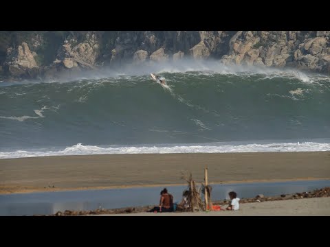 Big Puerto Escondido in September ’23  - Paul Wetterau surfing  Mexican Pipeline on Pearson Arrow