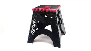 Pevný plastový motokrosový /enduro stojan pod motocykl UFO FOLDABLE STAND barva černá/červená