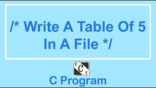 98) C Program To Generate Table Of 5 And Store It In A File.