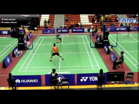 BADMINTON 2015 WJC THA MAS MS Adulrach Namkul vs Seng Zoe Yeoh
