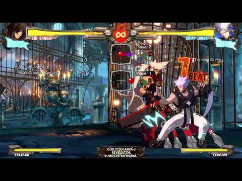 Guilty Gear Xrd Rev 2: Chipp tiger knee kunai super on Sol. Okizeme.