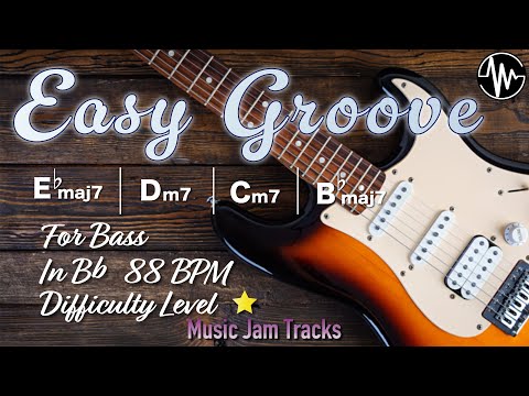 Easy Groove Jam for【Bass】Bb Major BPM88 | No Bass Backing Track