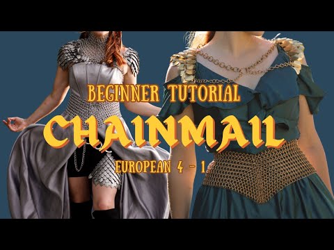 EASY CHAINMAIL TUTORIAL ⛓️ European 4 in 1 weave 🗡️ beginner chainmaille project